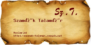 Szamák Talamér névjegykártya